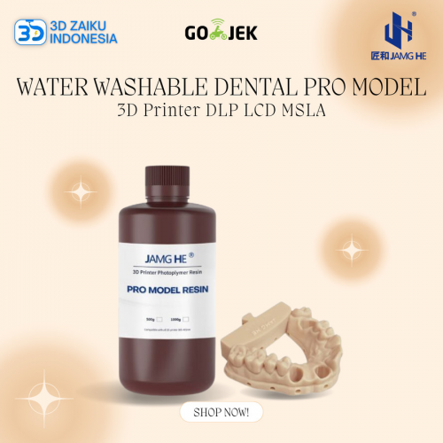 Jamg He Water Washable Dental Pro Model Resin High Detail for 3D Printer DLP LCD MSLA - Light Grey 0.5 KG